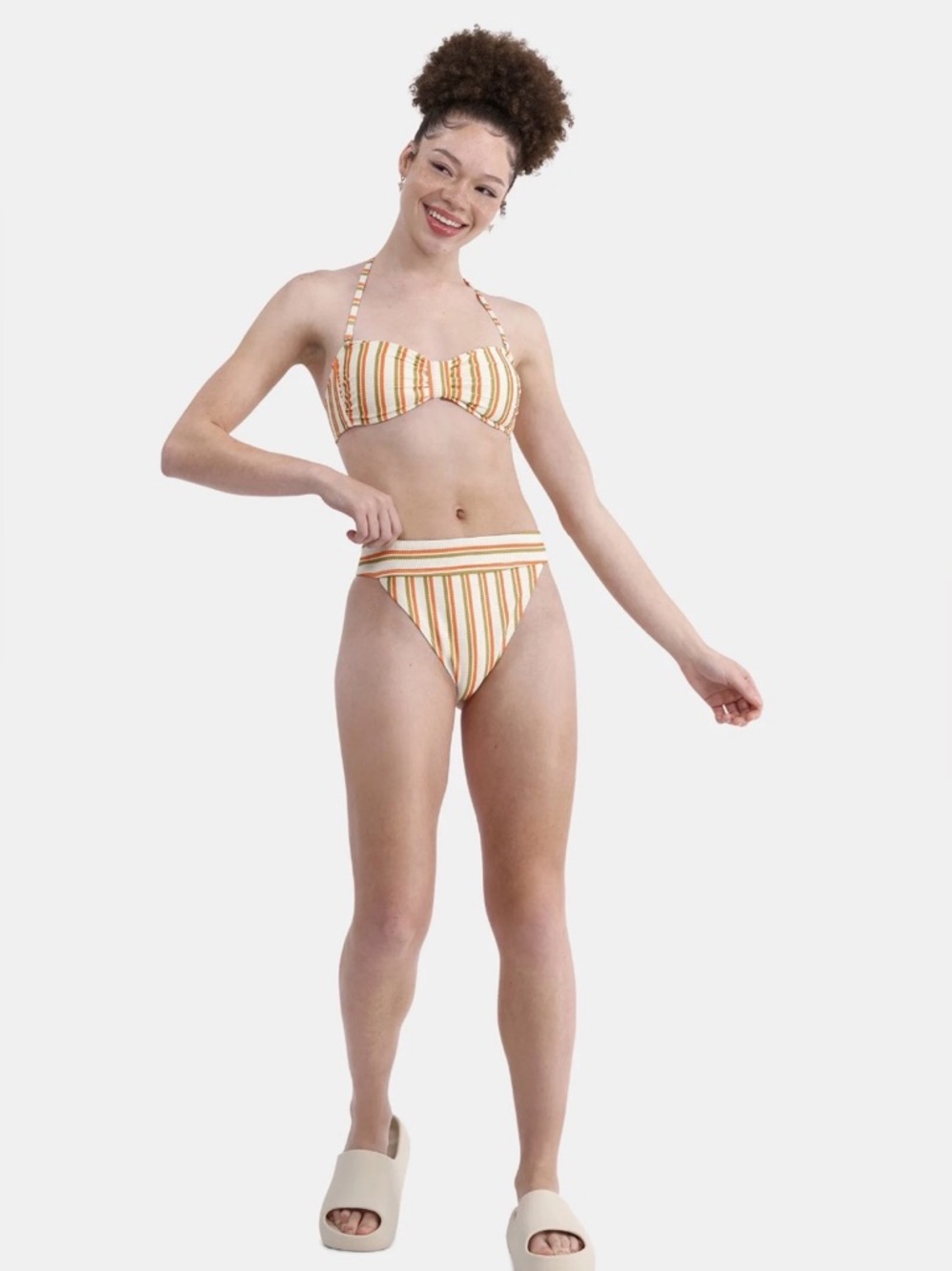 NWT No Boundaries Women’s Feeder Stripe Swim Bottoms, Size XXL